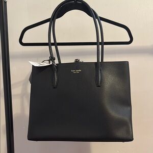 Kate Spade Black Tote Structured Leather Bag, brand new